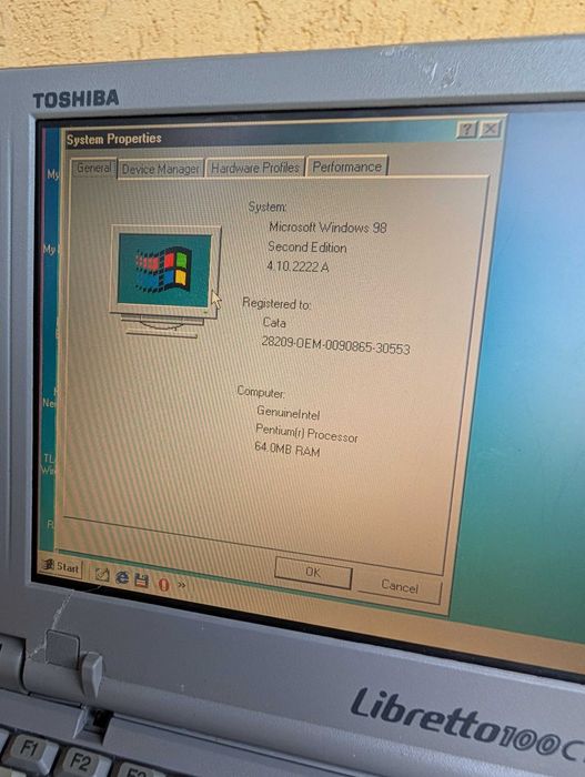 Mini Laptop Retro Toshiba Libretto 100CT