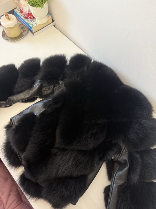 blana naturala de vulpe in V 2 in 1