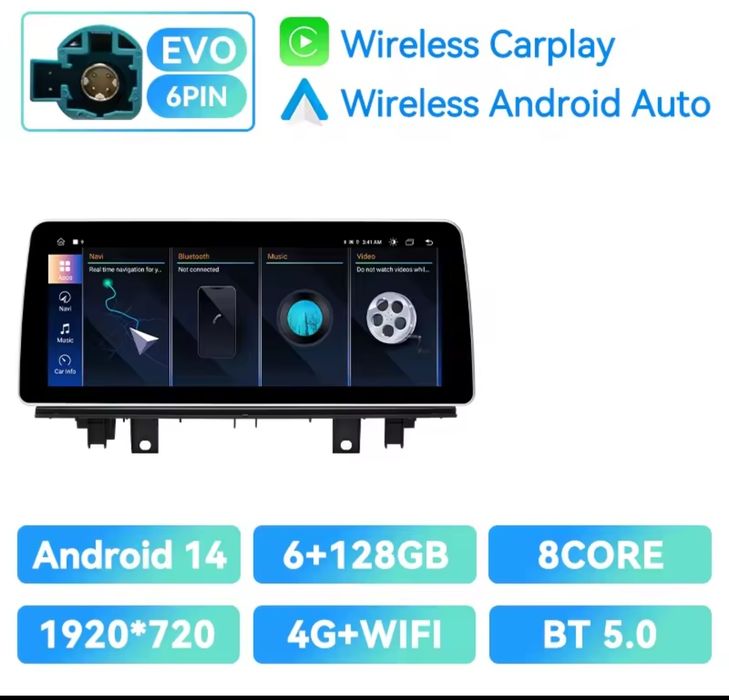 Display Navigație Android carplay bmw f30 f36