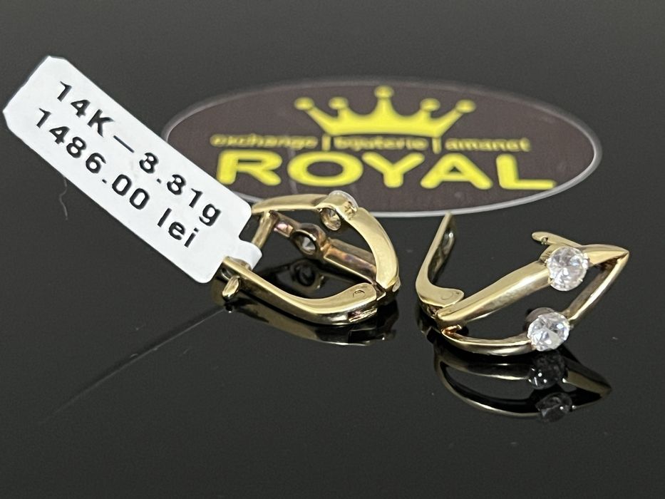 Bijuteria Royal CB : Cercei dama aur 14K 585  3,31 grame