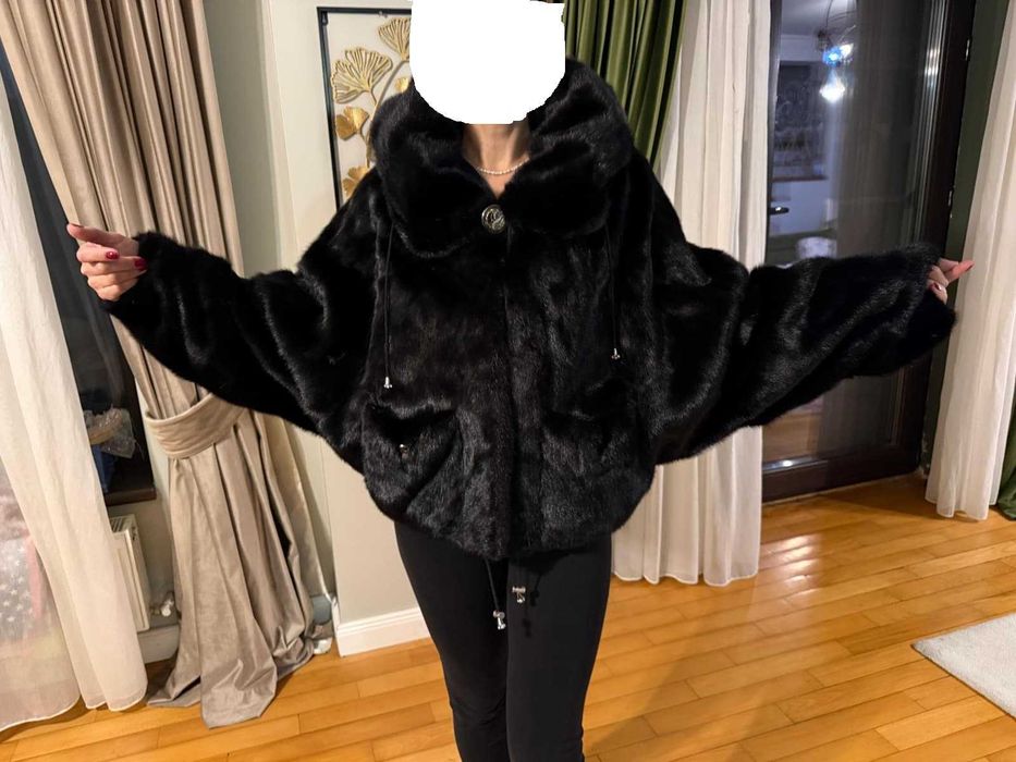 Haină blană naturală vizon (nurcă americană) Black Diamond impecabilă
