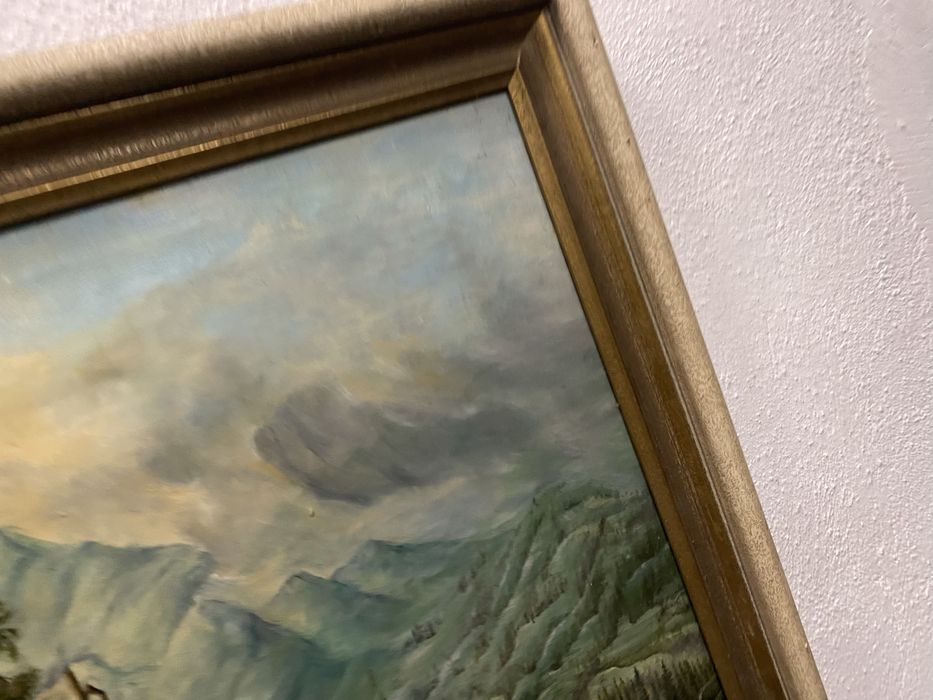 Маслена картина планински пейзаж Robert Demachy Франция 1914