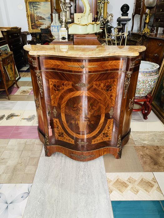 Comoda Vintage Louis XV Lemn Masiv Bronz Marmura Baroc  Antic Vechi