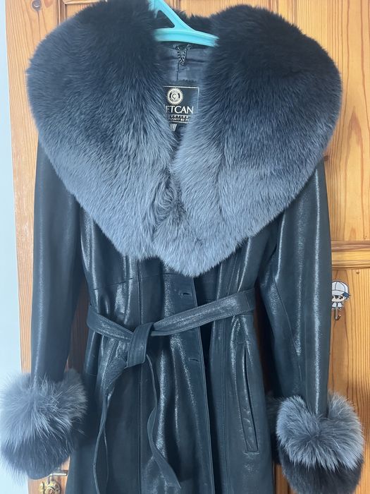 Плащ кожаный длинный