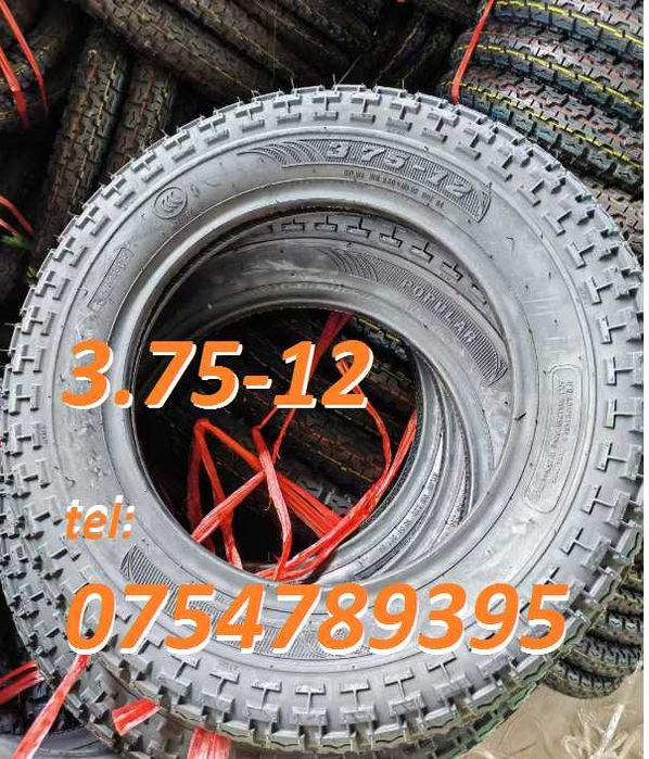 Set cauciuc,3.75-12,camera inclusa,remorca agricola,triciclu electric