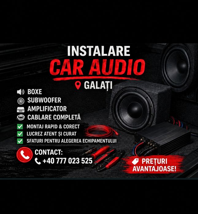 Ofer servicii instalare sisteme Car Audio în Galați