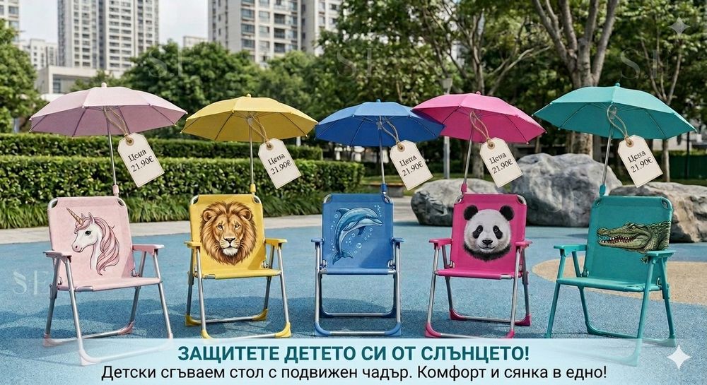 Детски сгъваем стол с чадър NS6332