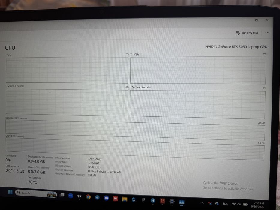 Laptop Lenovo Gaming – Ryzen 5 6600H / RTX 3050 / 16GB RAM / 1TB SSD