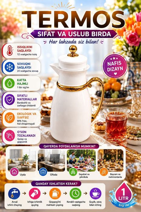 Termos sifati zo‘r ichi shisha