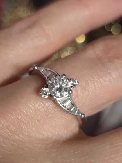 Inel Platina cu diamante naturale