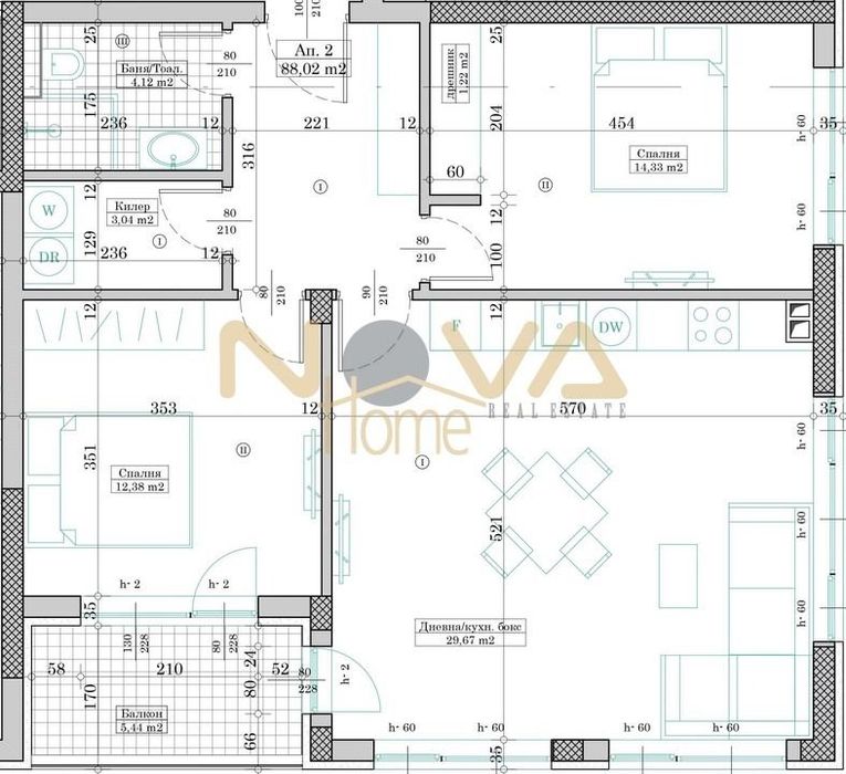 3-стаен в Варна-Кайсиева градина площ 102 цена 162448