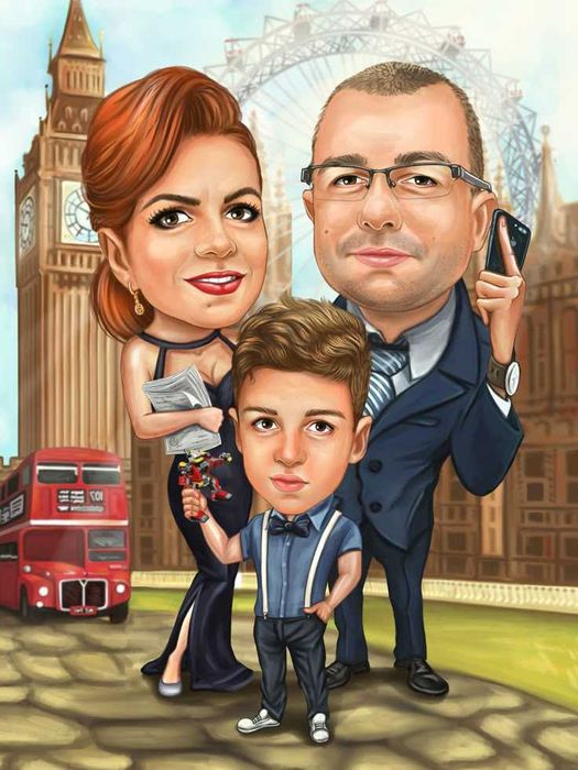 Карикатура по снимка , подарък , карикатури