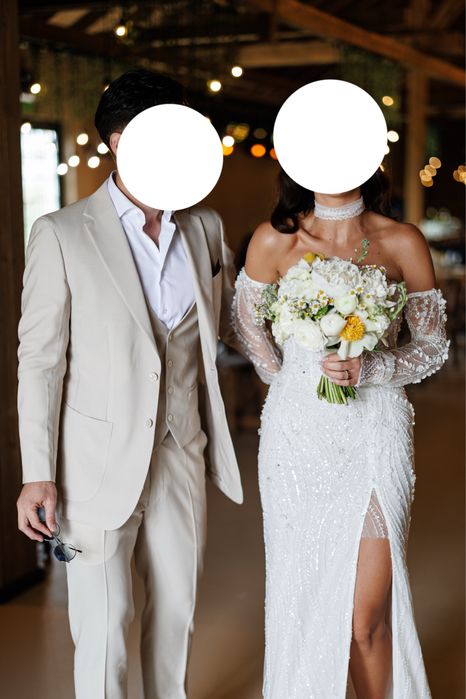 Rochie de mireasă brodată manual vibe italian