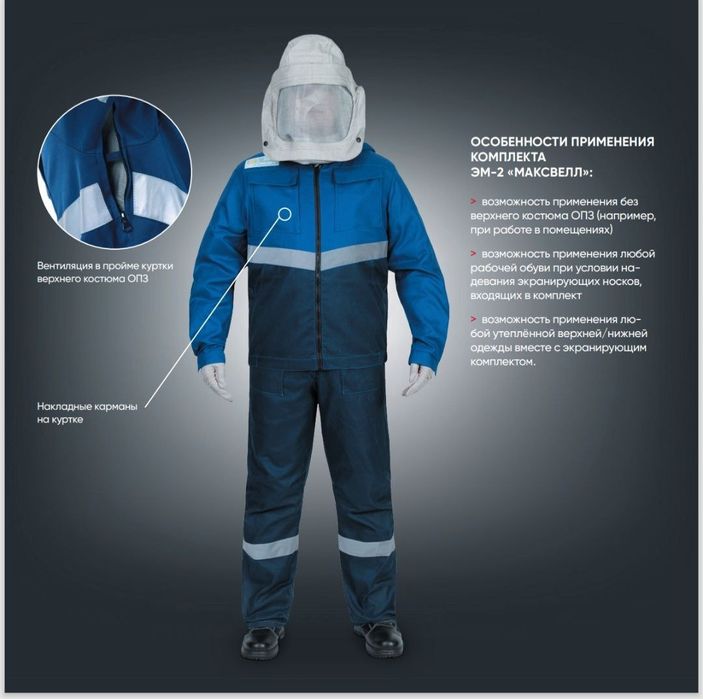 Экранирующий для защиты от воздействия электромагн. полей радиочастот