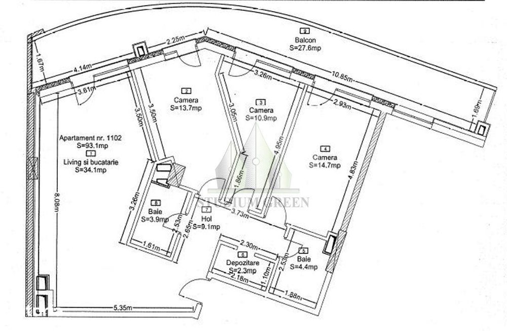 Apartament 4 camere | Etaj 11 | WINGS | Direct de la Dezvoltator  |