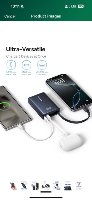 Baseus Power bank 10000mAh 45Wt Picogo Black
