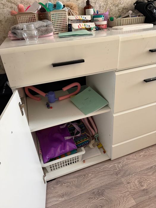 Комод белый мдф 3х дверный