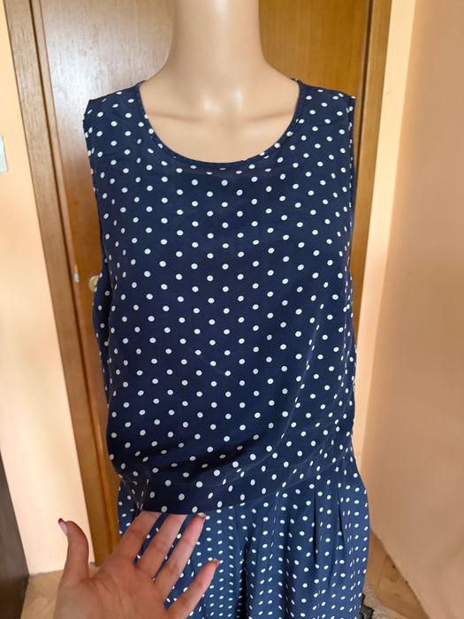 Копринен гащеризон J Crew, десен на точки, размер М/L