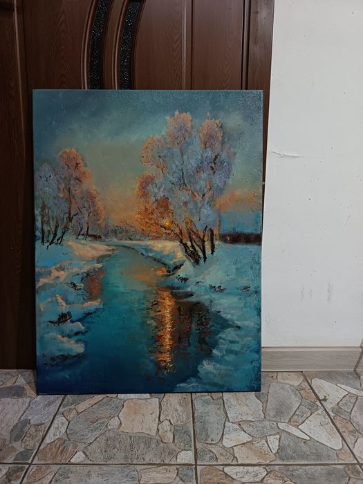 Tablou pictat pe pânză, în ulei .