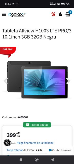 Tabletă Allview LTE 10.1", ca nouă, 3GB RAM + accesorii