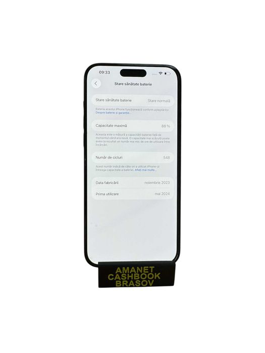 Iphone 15 Pro Max - 256 GB  / 88 Sanatate Baterie - Cashbook Amanet Bv