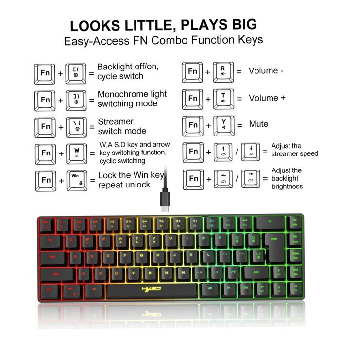 Игровая клавиатура HXSJ V200 Mini