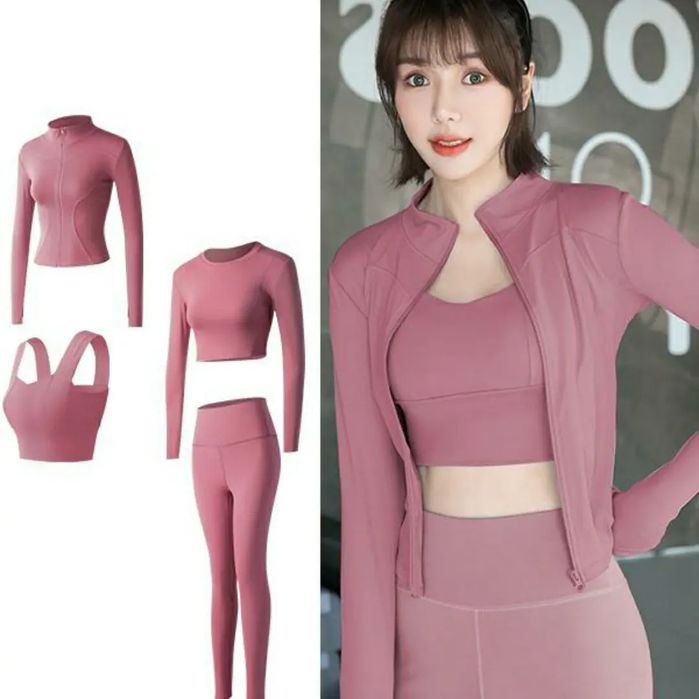 Фитнес костюм для тренировок рашгард женский йога бег тренажёрный одеж