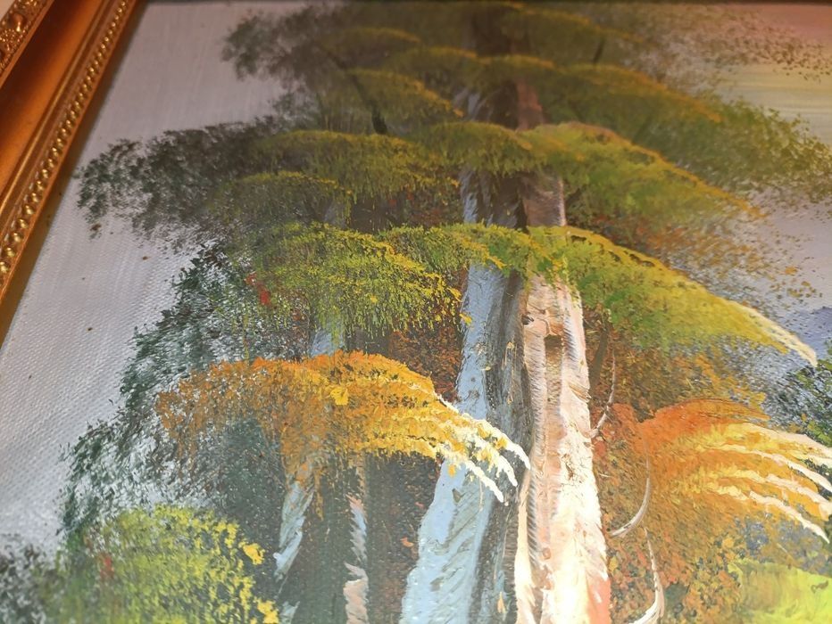 Tablou Pictat "Vârful Înzăpezit în Ceață" Anul 1998