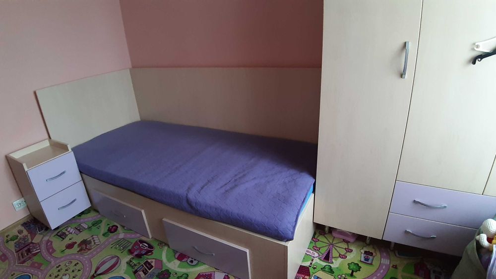 Pat o persoana cu 2 sertare 200x90