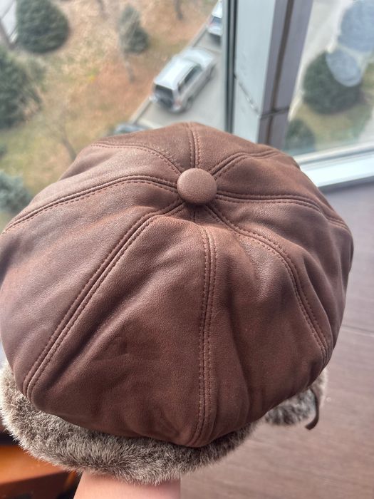 Зимние шапки кожаные