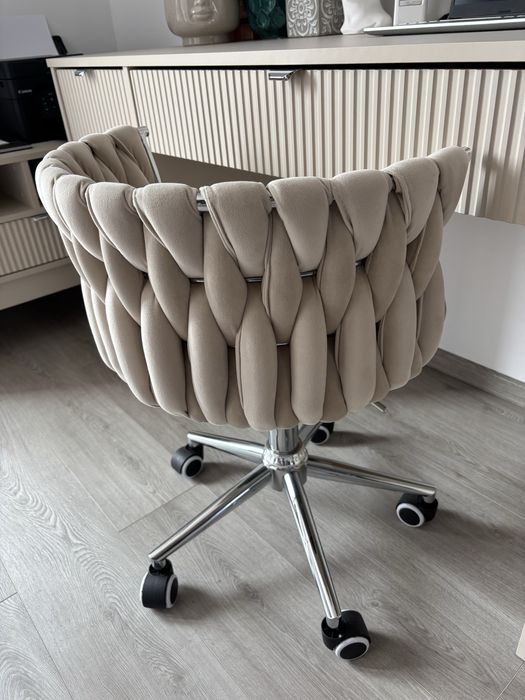 SCAUN PIVOTANT CATIFEA glamour II - bej deschis, baza cromata