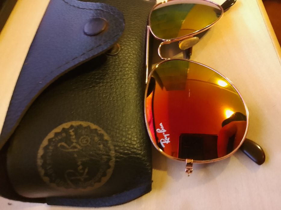 Ochelari de soare Ray Ban aviator cu lentile colorate, unisex