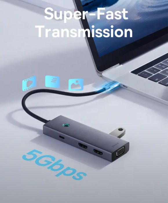 Hub 7в1 baseus переходник macbook ноутбук