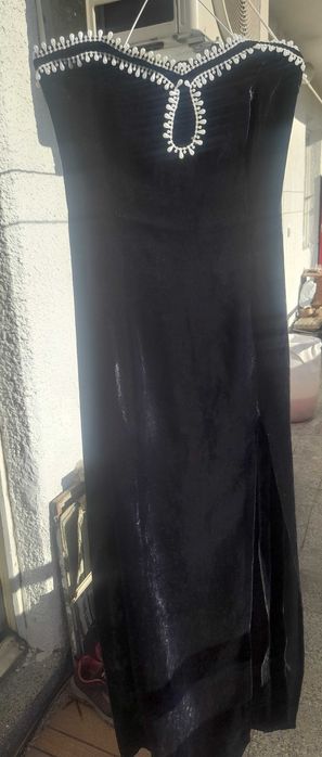 Официална черна рокля дълга и дамско сако, S номер.