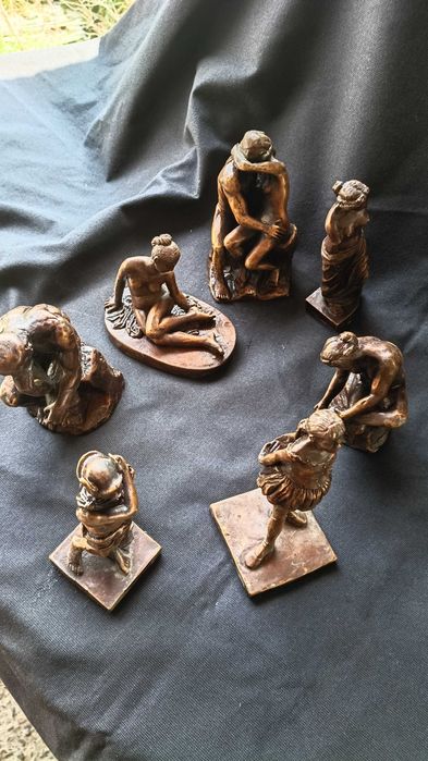 lot 7 statuete bronz replici dupa scluptori celebri