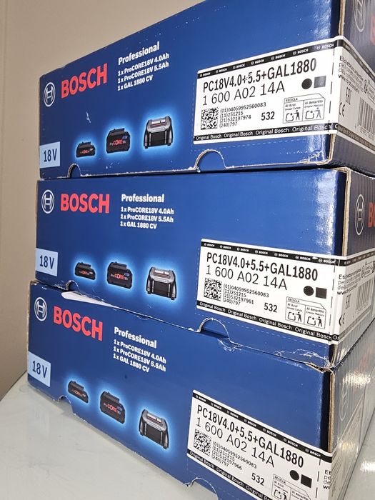 Стартов комплект Bosch ProCORE18V 1x 4,0Ah + 1x 5,5Ah + GAL 1880 CV