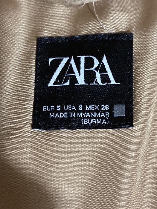 Зимно дамско яке размер S 36/38 цвят пясък  черна качулка и ракави