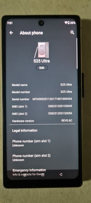 Telefon S25 Ultra, nou.