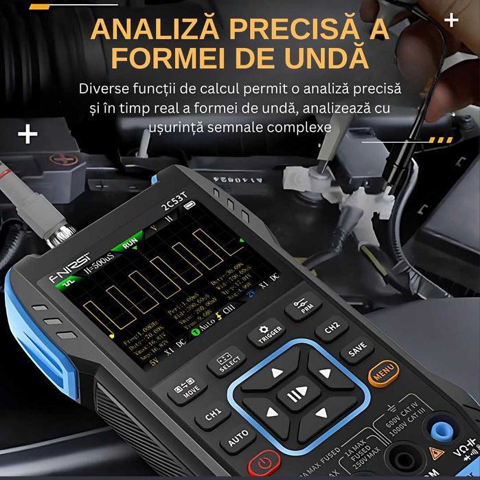 Osciloscop digital cu multimetru si generator de semnal FNIRSI 2C53T