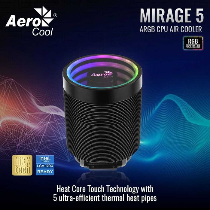 Башенный кулер для ЦП ПК AeroCool Mirage 5