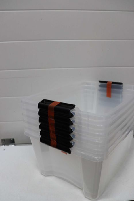 6 бр. пластмасови кутии за съхранение с капак, кутии с прозрачен капак