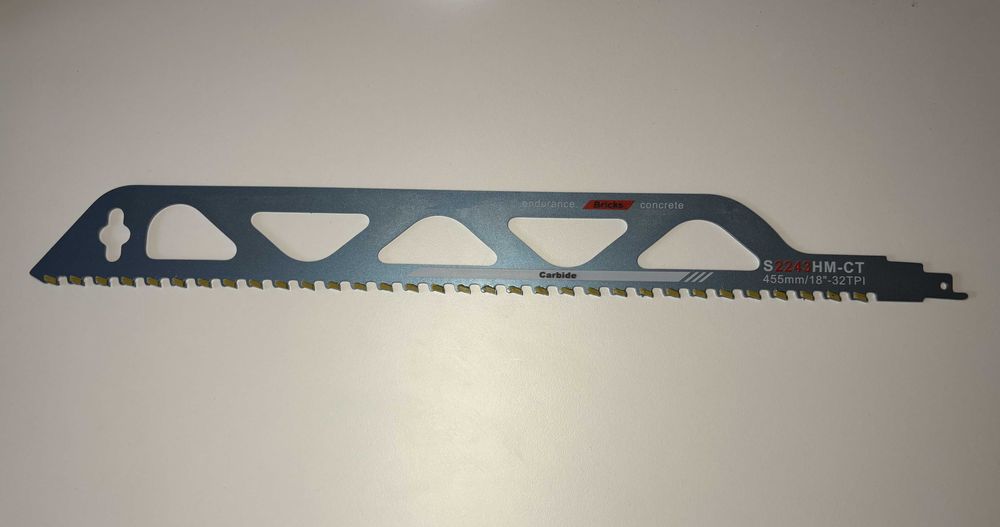 Карбиден нож за саблен трион – тухли, бетон, YTONG, 455 мм