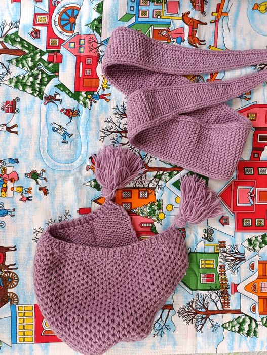 Вязанные Береты и шапки сшарфом