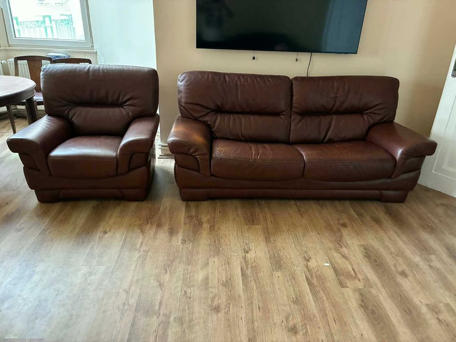 Canapea si fotolii din piele natural