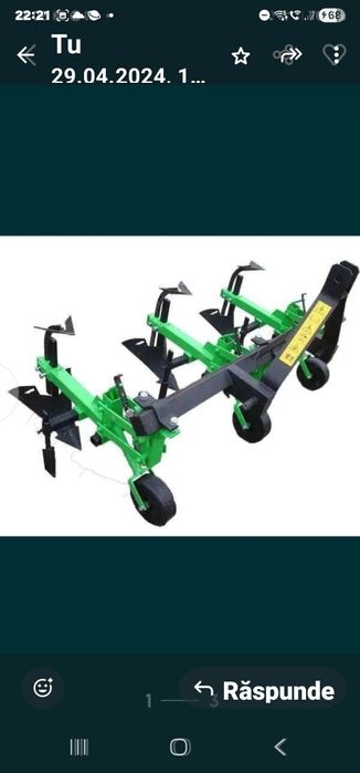 Cultivator sapat scos cartofi bilonator rarita prășitoare cu 3 rânduri