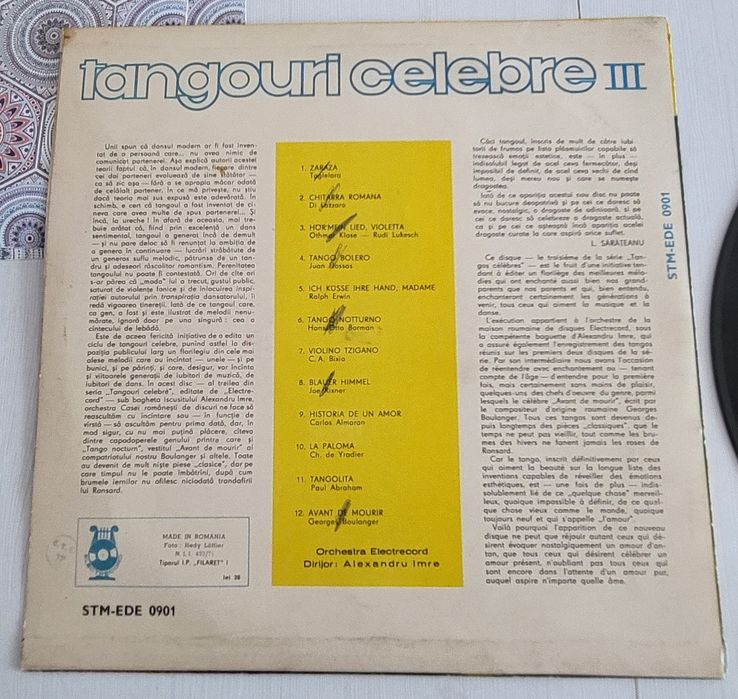Colectie 3 discuri vinil muzica Tangouri celebre partea II si III, Electrecord Romania