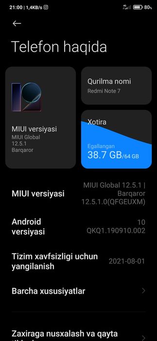 Redmi note 7   64 GB