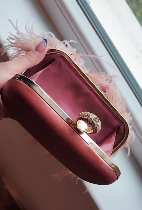 Чанта Barbie розова с истински пера