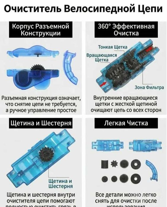 Очиститель цепи велосипеда, щетка машинка для чистки цепи велосипеда