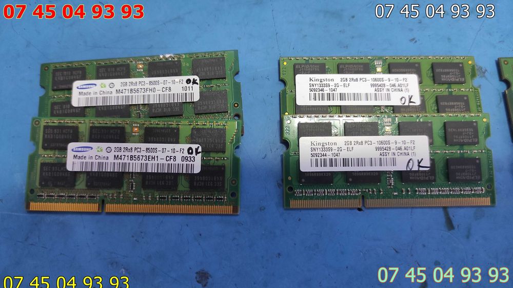 module ram laptop DDR 3 1Gb si 2Gb testate pret pe buc